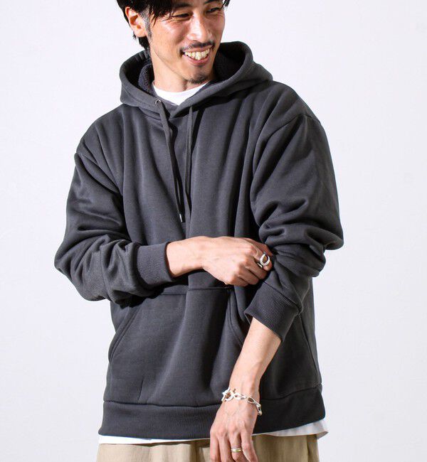 GLOSTER「【カルボアシリーズ】UNISEX ワイドプルオーバーパーカー」|パーカー|チャコールグレー