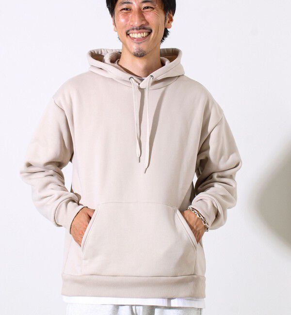 GLOSTER「【カルボアシリーズ】UNISEX ワイドプルオーバーパーカー」|パーカー|グレーベージュ