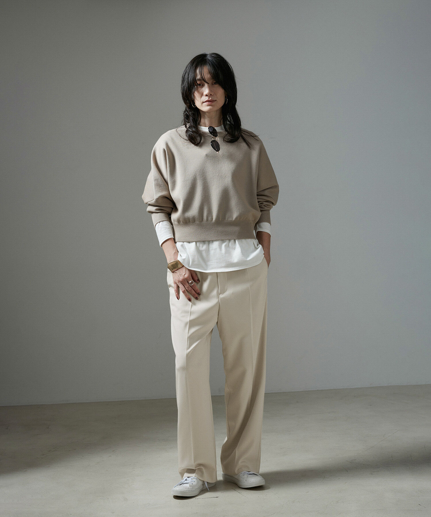 SALON adam et rope'「[追加]イージーリラックスストレートパンツ2/スラックス【接触冷感・UVケア・洗える】」|その他|