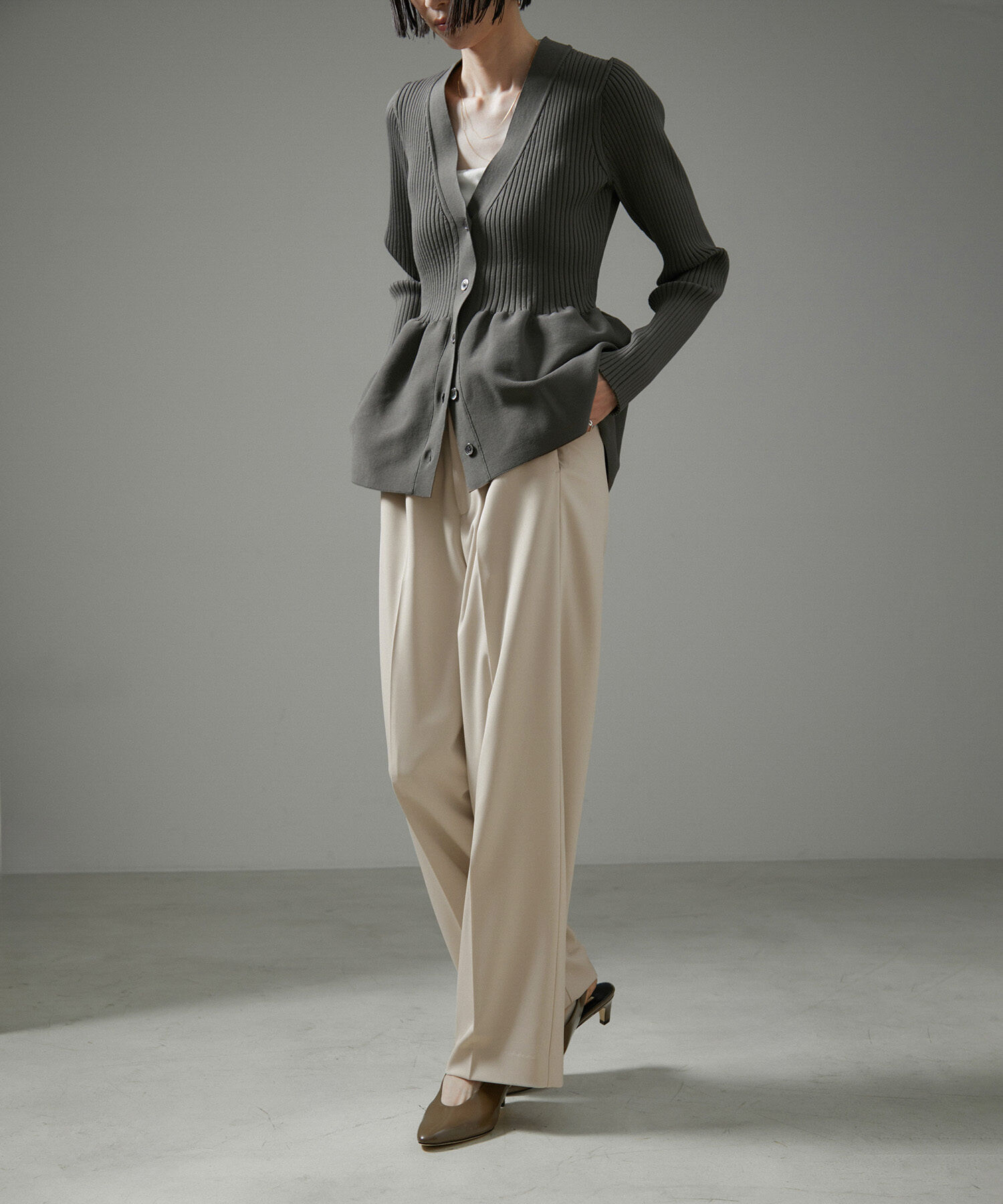 SALON adam et rope'「[追加]イージーリラックスストレートパンツ2/スラックス【接触冷感・UVケア・洗える】」|その他|