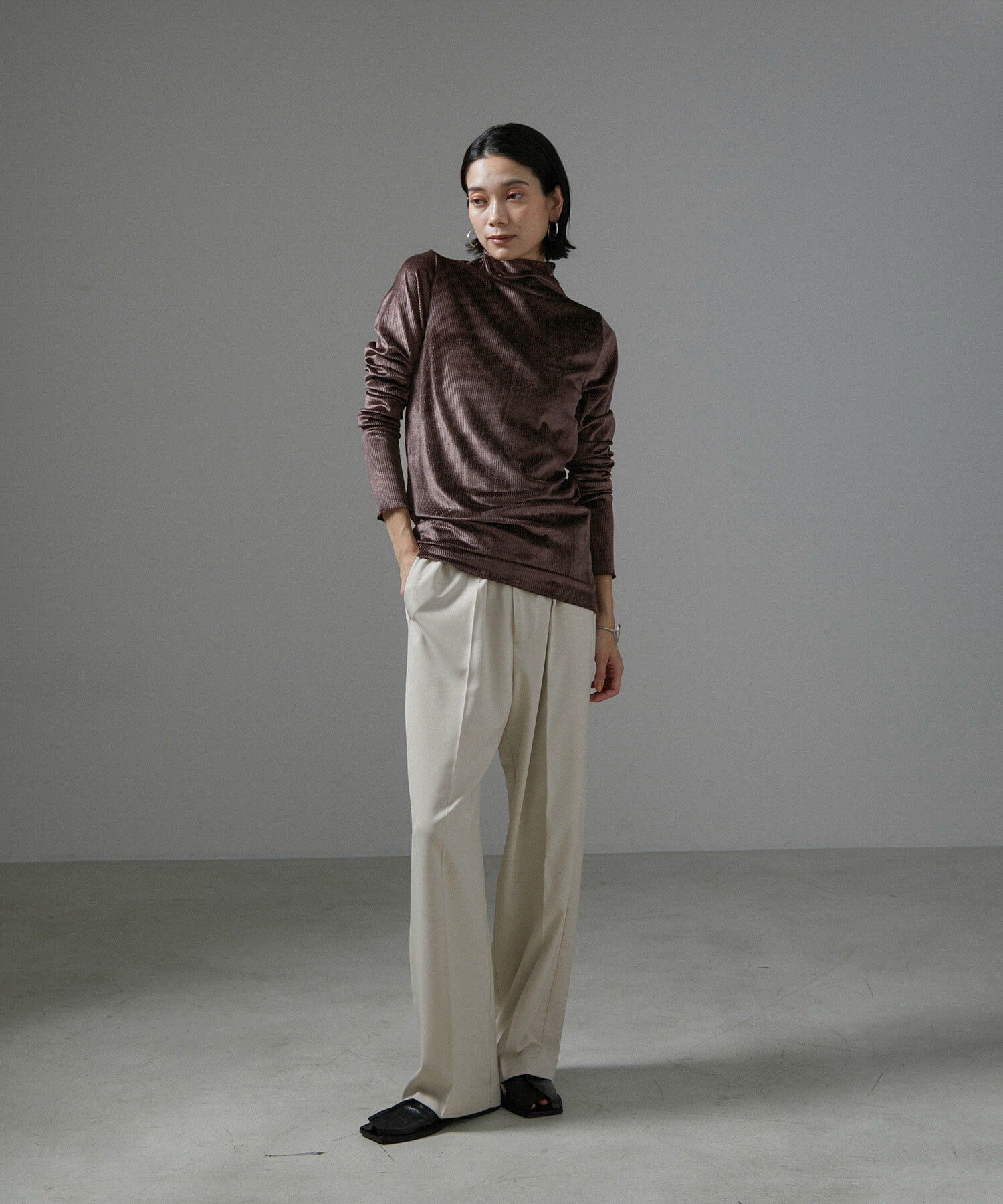 SALON adam et rope'「[追加]イージーリラックスストレートパンツ2/スラックス【接触冷感・UVケア・洗える】」|その他|