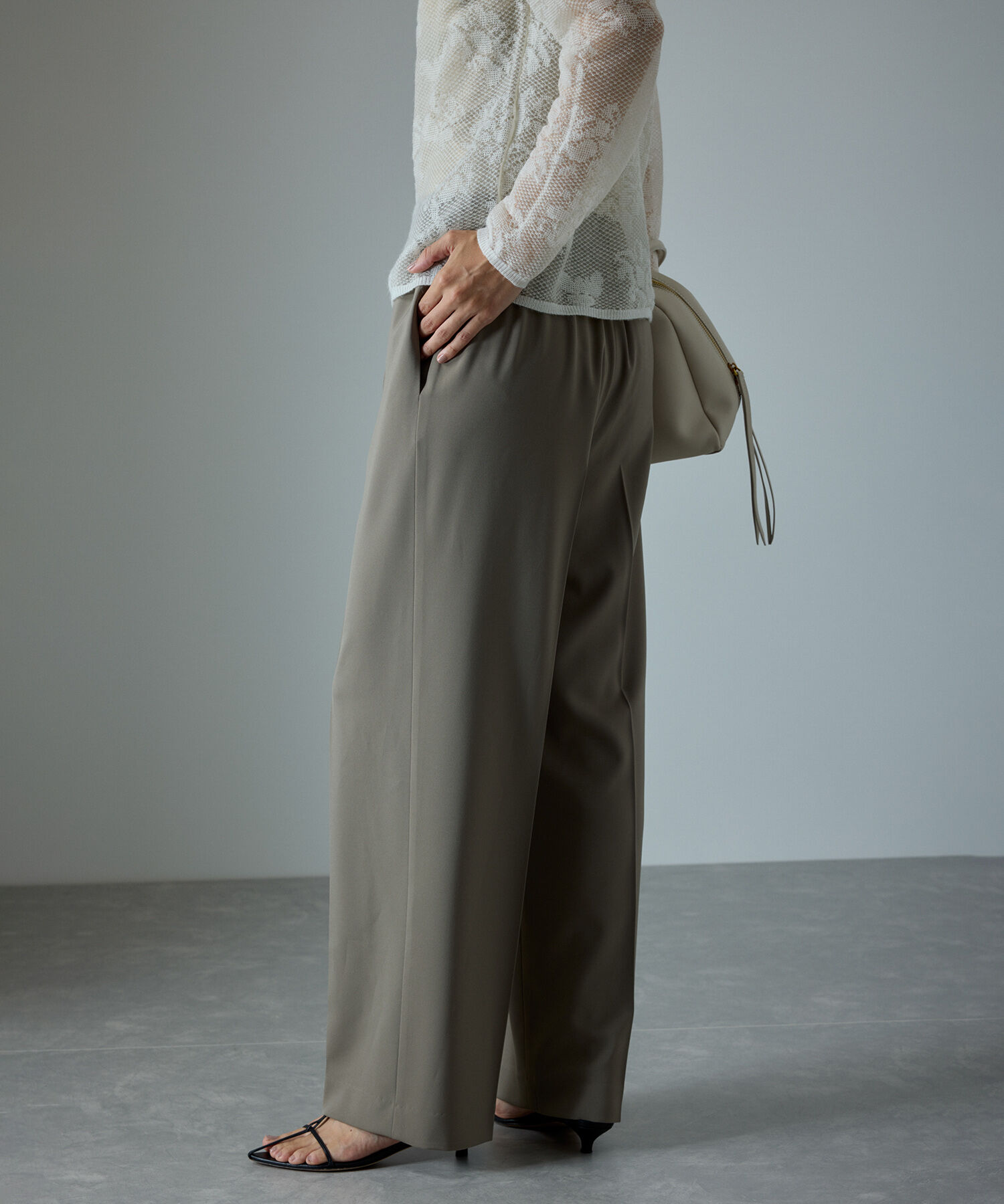 SALON adam et rope'「[追加]イージーリラックスストレートパンツ2/スラックス【接触冷感・UVケア・洗える】」|その他|