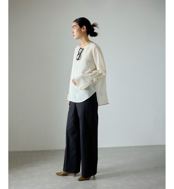 SALON adam et rope'「コットンライクスタイルアップパンツ」|スラックス|