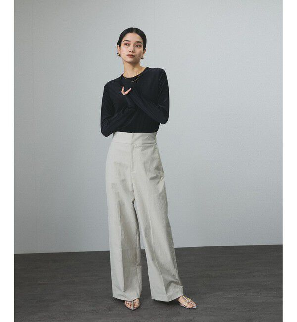 SALON adam et rope'「コットンライクスタイルアップパンツ」|スラックス|