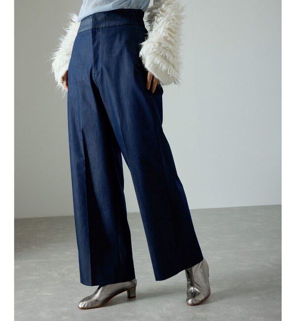 SALON adam et rope'「コットンライクスタイルアップパンツ」|スラックス|