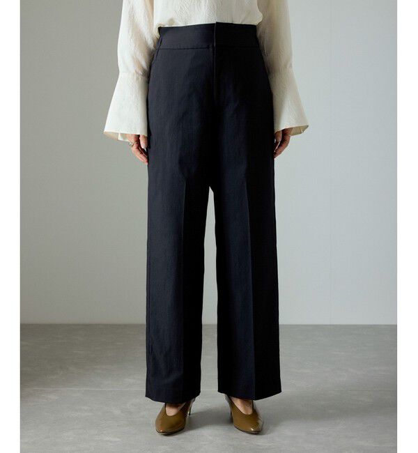 SALON adam et rope'「コットンライクスタイルアップパンツ」|スラックス|