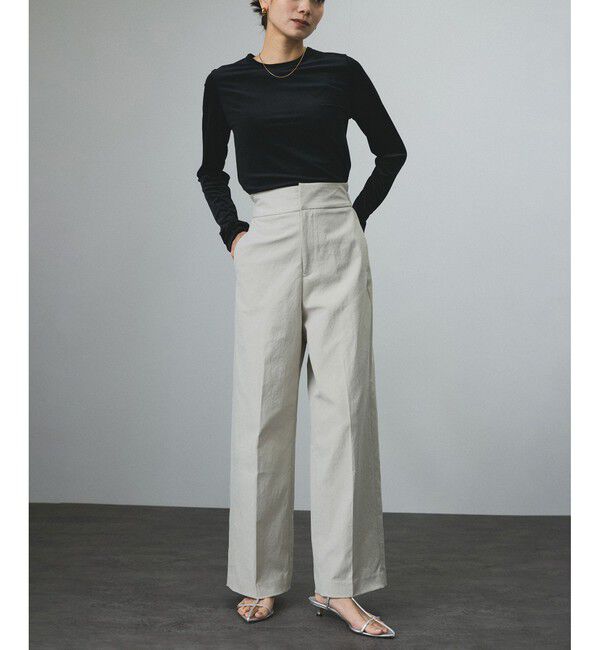 SALON adam et rope'「コットンライクスタイルアップパンツ」|スラックス|グレー