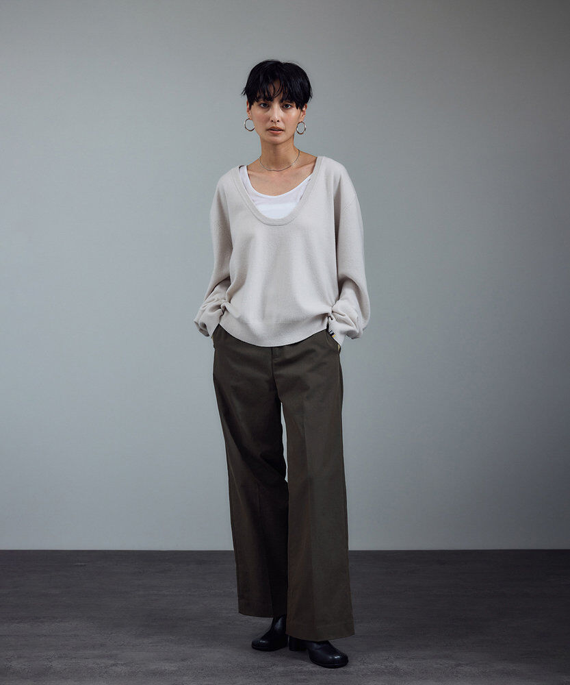 SALON adam et rope'「コットンライクスタイルアップパンツ」|スラックス|