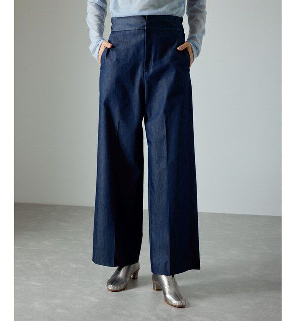 SALON adam et rope'「コットンライクスタイルアップパンツ」|スラックス|コンメイン