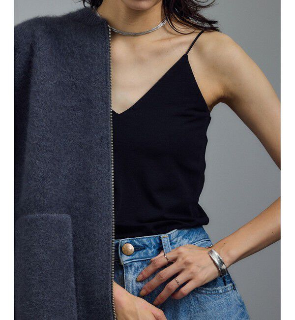 SALON adam et rope'「ベア天カップ付きVネックキャミソール［UVケア・接触冷感］」|キャミソール|