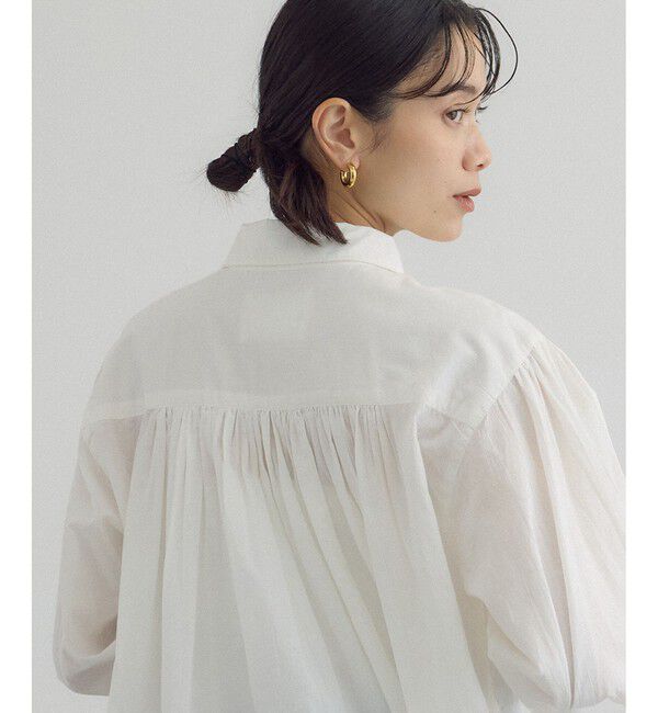SALON adam et rope'「【crinkle crinkle crinkle】フロントスカラップリボンブラウス」|シャツ・ブラウス|