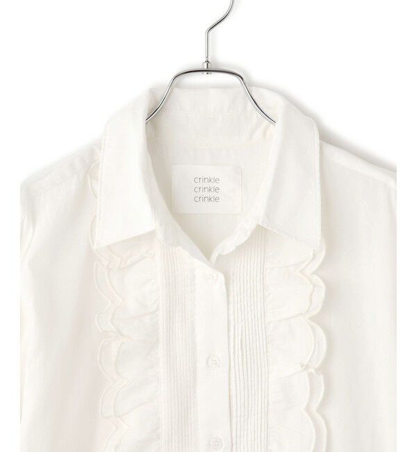 SALON adam et rope'「【crinkle crinkle crinkle】フロントスカラップリボンブラウス」|シャツ・ブラウス|