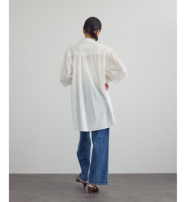 SALON adam et rope'「【crinkle crinkle crinkle】フロントスカラップリボンブラウス」|シャツ・ブラウス|