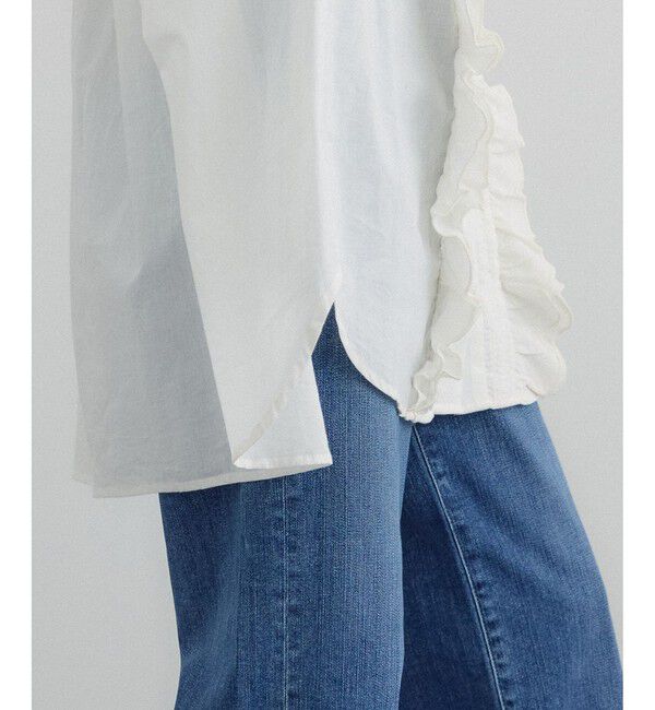 SALON adam et rope'「【crinkle crinkle crinkle】フロントスカラップリボンブラウス」|シャツ・ブラウス|