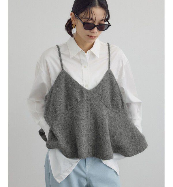 SALON adam et rope'「【crinkle crinkle crinkle】ウールミックスランジェリーキャミ」|キャミソール|