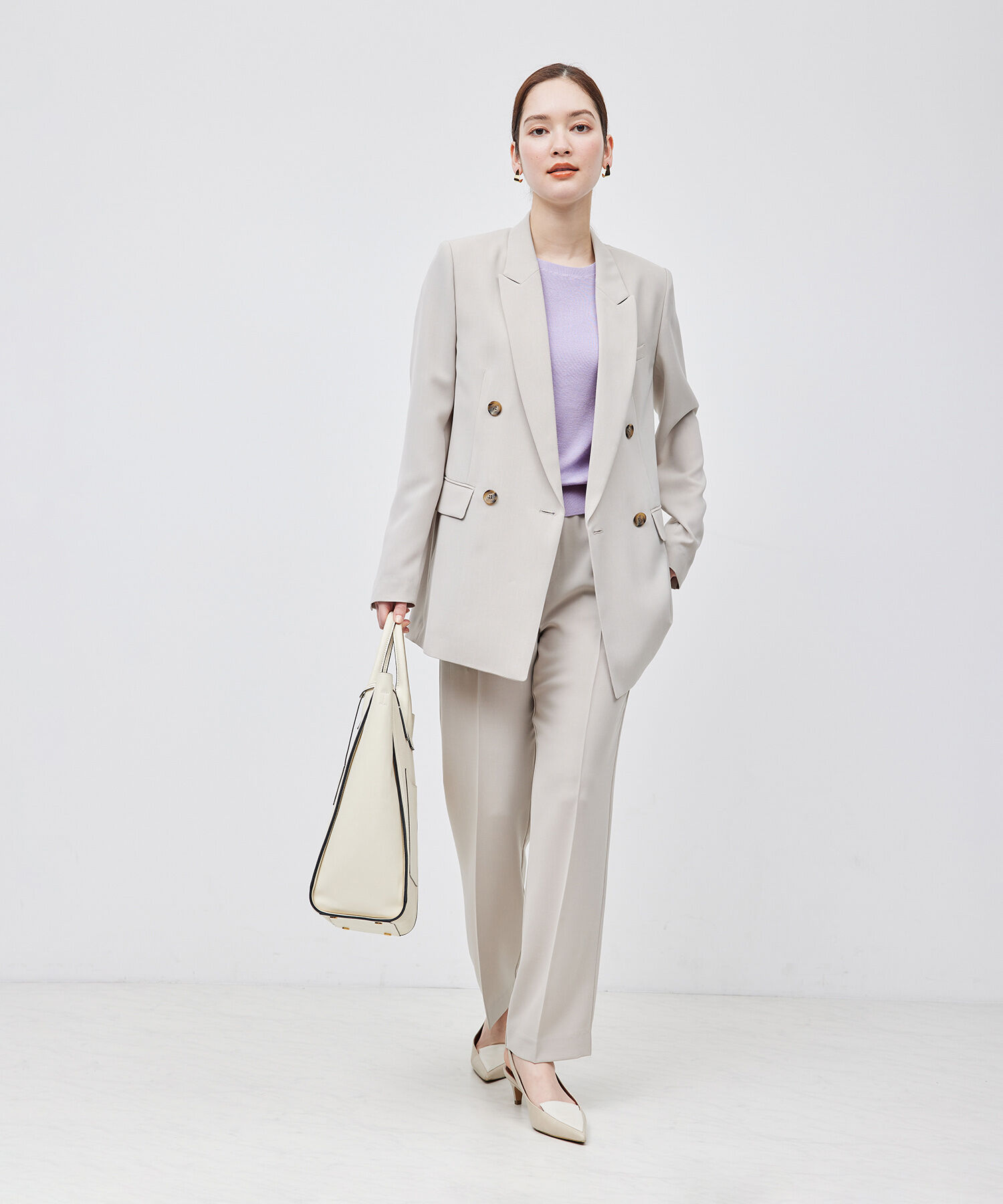 ROPE「【洗える】シルク100％フレンチスリーブトップス/スキンニット」|ニット・セーター|