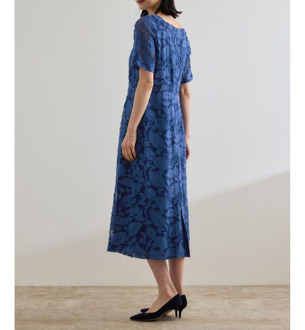 ROPE「スクエアーネックワンピース（ジャガード/サッカー素材）/洗える」|ワンピース|