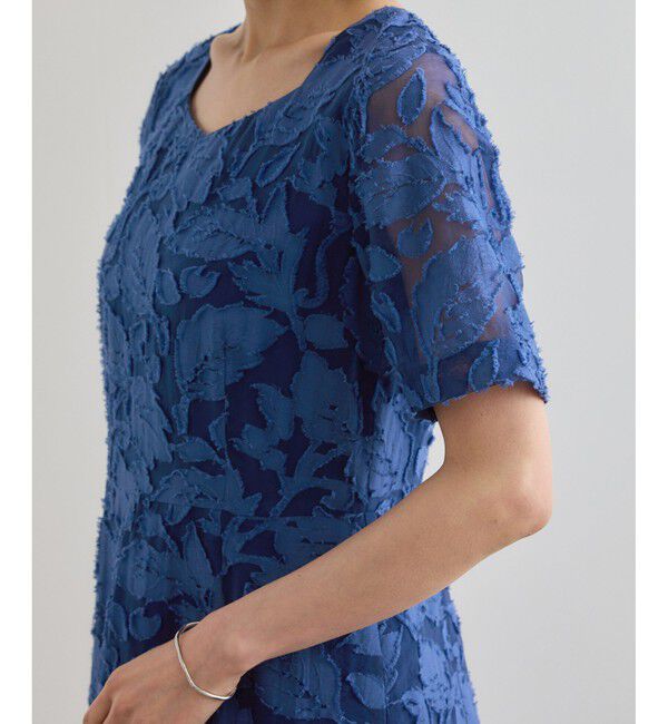 ROPE「スクエアーネックワンピース（ジャガード/サッカー素材）/洗える」|ワンピース|