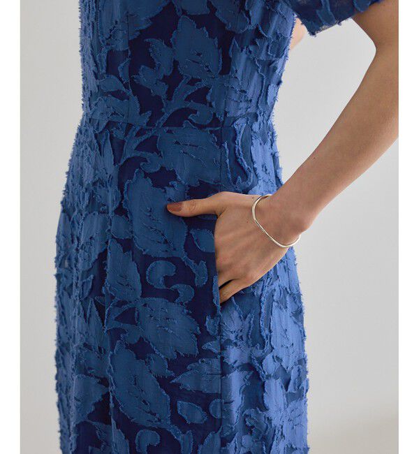 ROPE「スクエアーネックワンピース（ジャガード/サッカー素材）/洗える」|ワンピース|