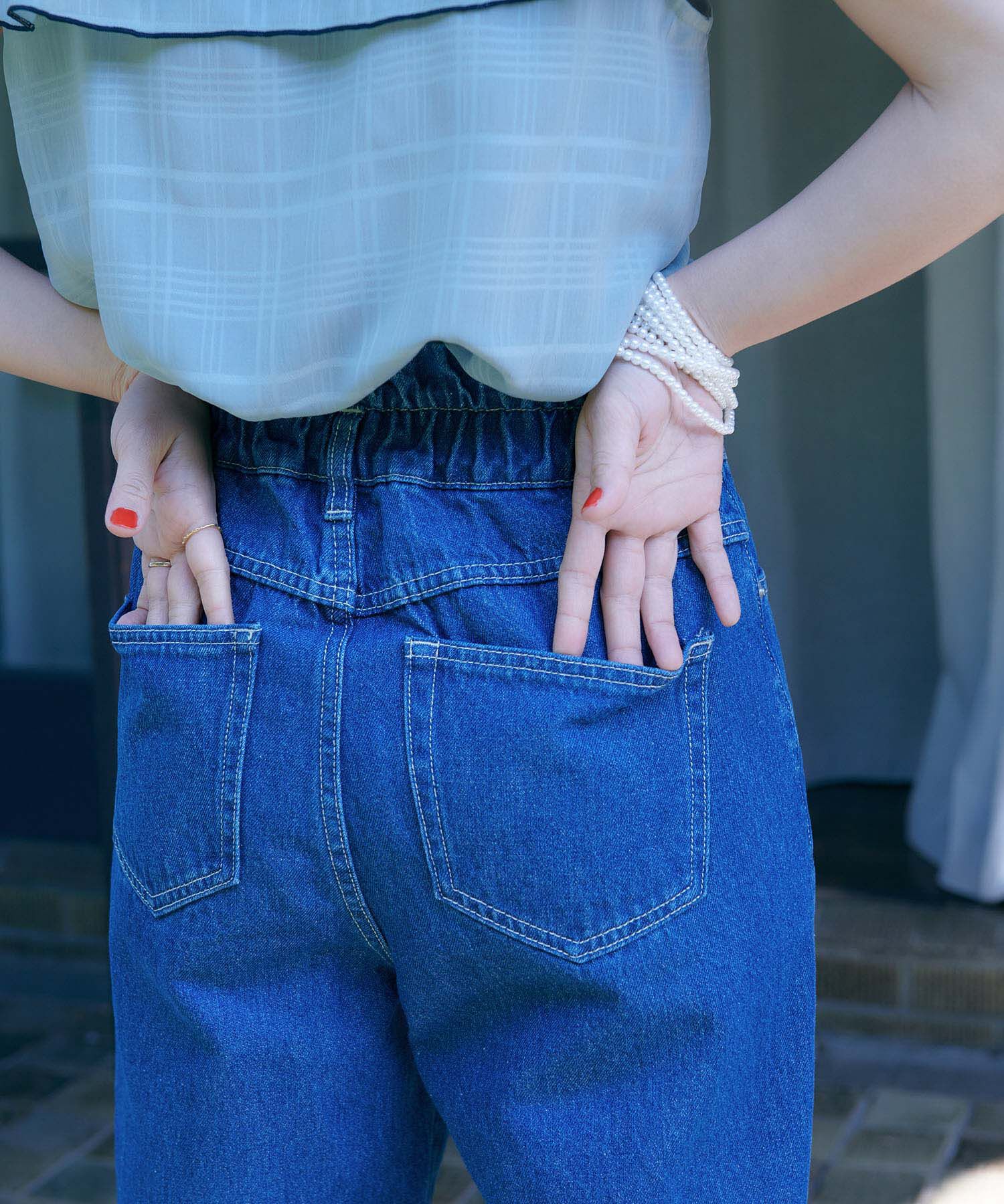 VIS「【WEB限定】ラッフルフリル配色メローブラウス」|シャツ・ブラウス|