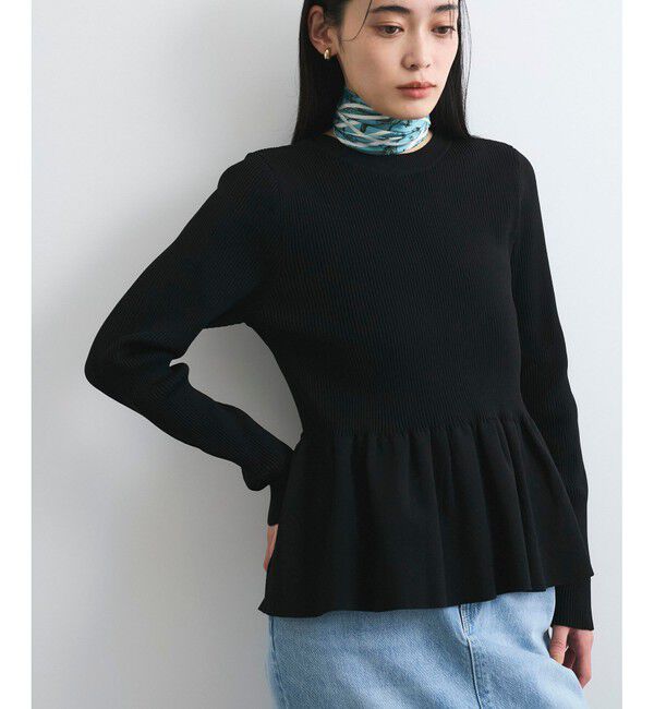 VIS「【前後2WAY】ペプラムカーディガン【アンチピリング/洗える】」|カーディガン|