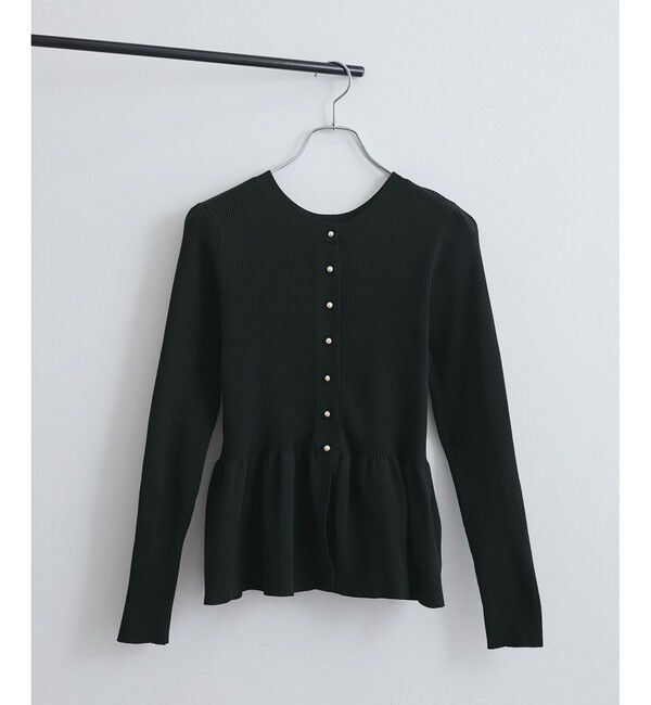 VIS「【前後2WAY】ペプラムカーディガン【アンチピリング/洗える】」|カーディガン|