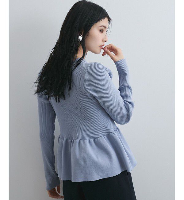 VIS「【前後2WAY】ペプラムカーディガン【アンチピリング/洗える】」|カーディガン|