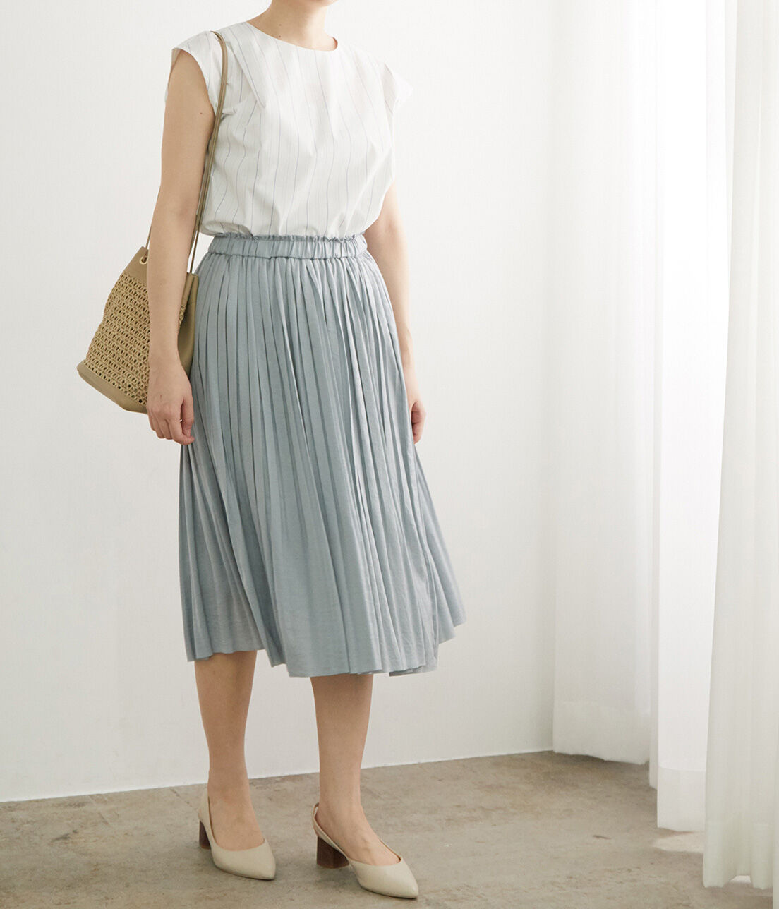 Rope&rsquo;Picnic「ミディ丈プリーツスカート」|スカート|