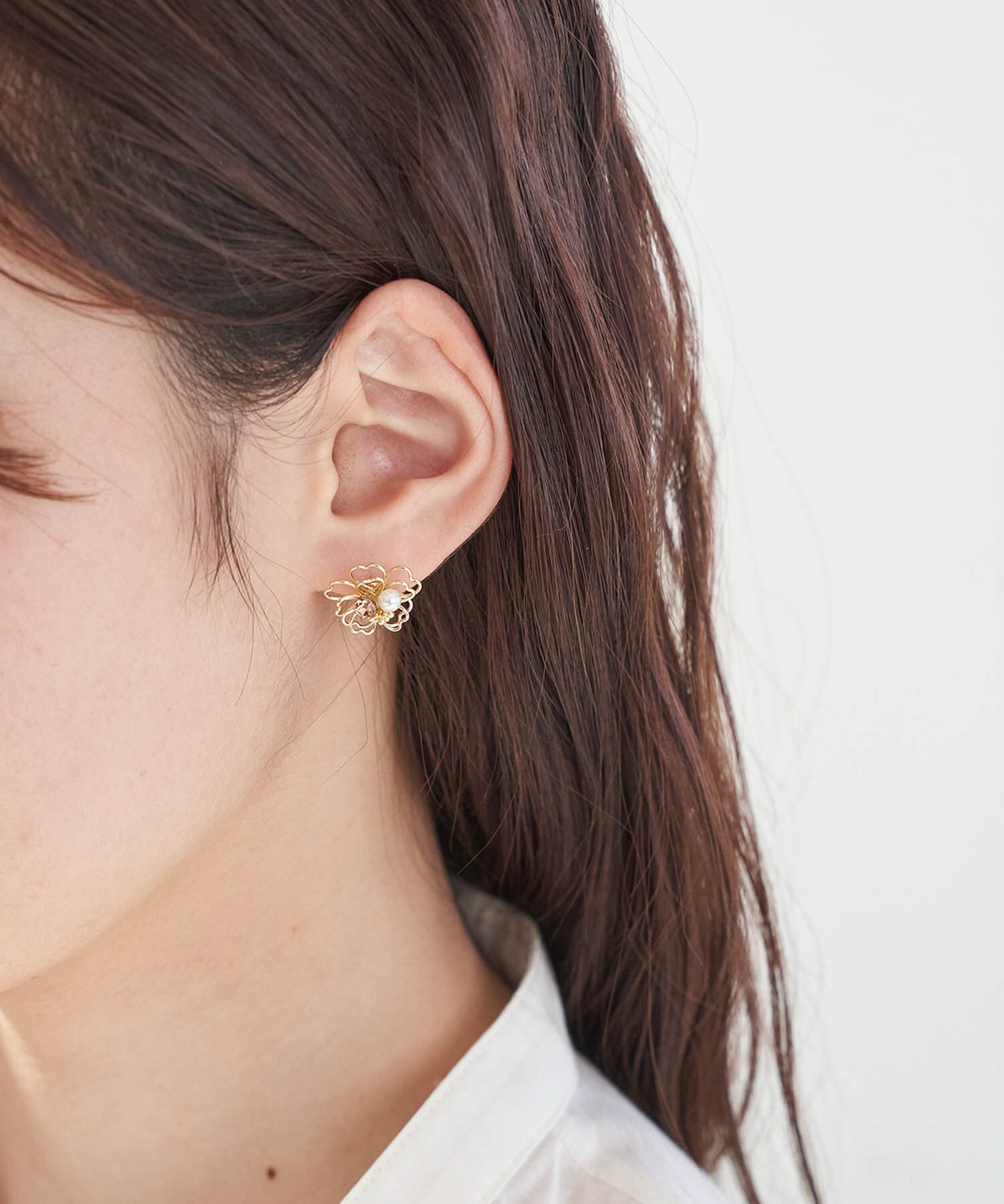 ROPE PICNIC PASSAGE「メタルフラワーラインピアス」|ピアス|