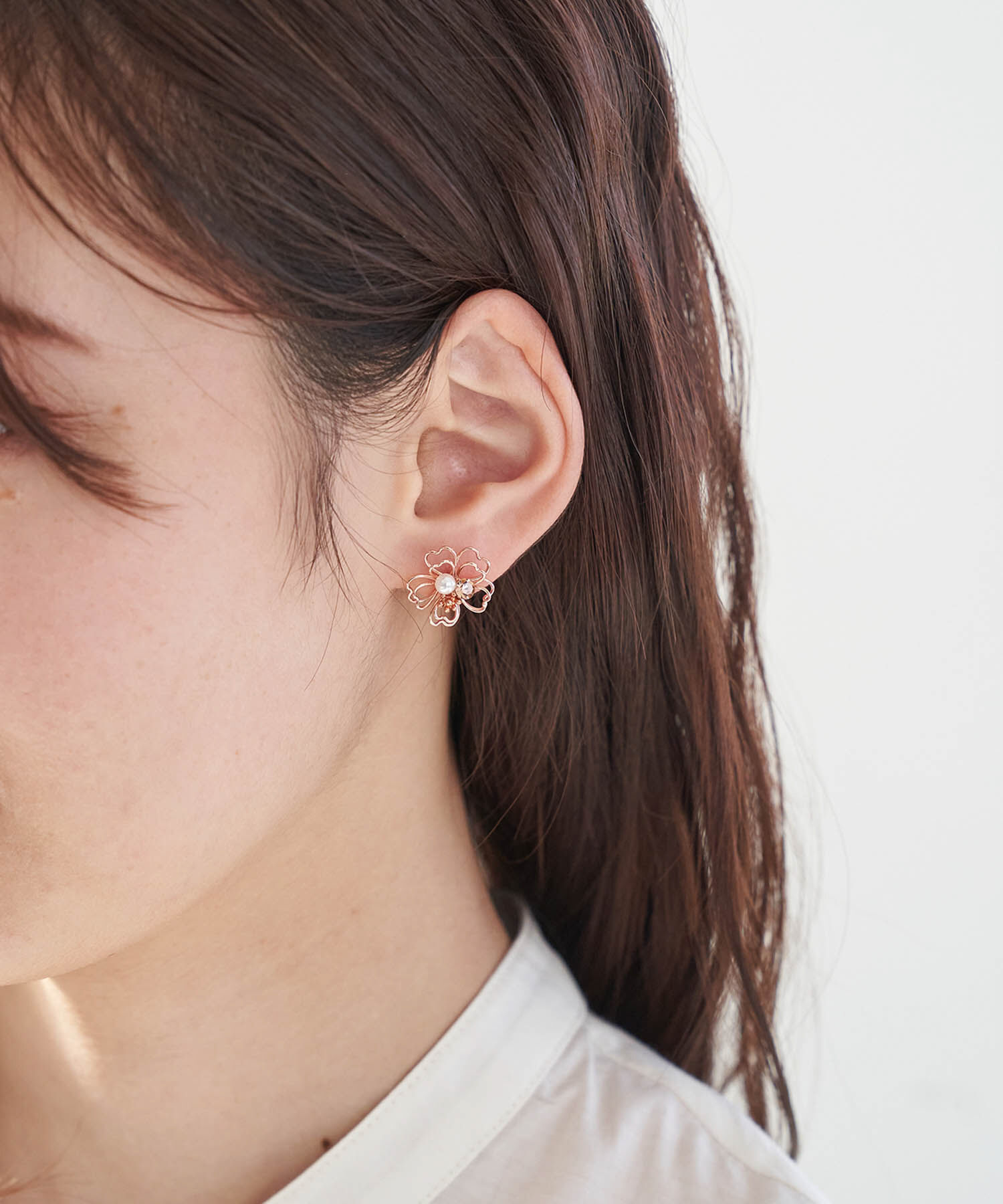 ROPE PICNIC PASSAGE「メタルフラワーラインピアス」|ピアス|