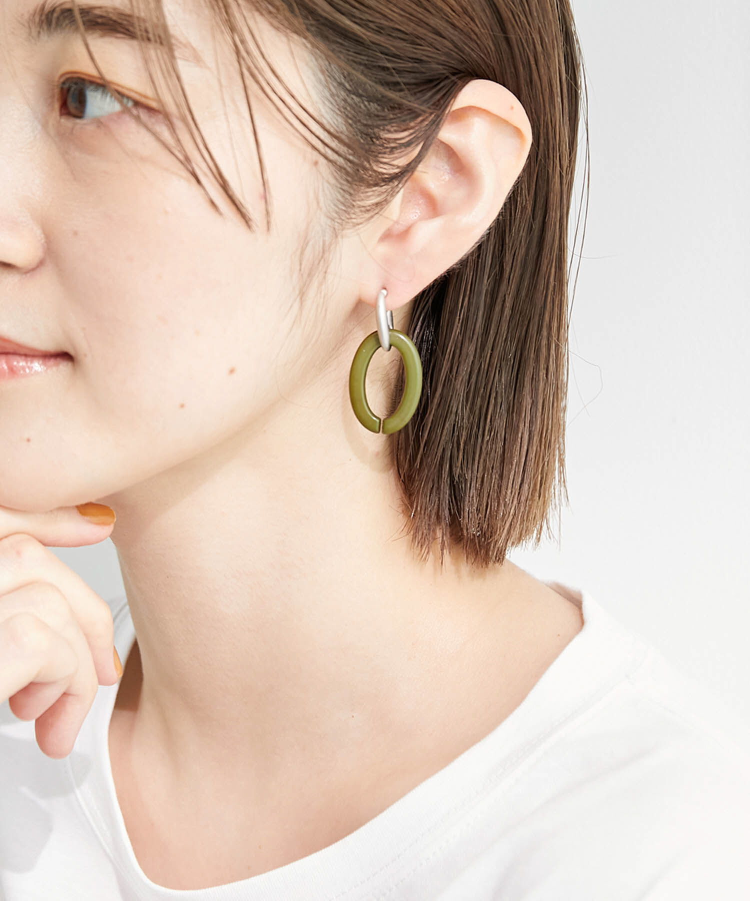 ROPE PICNIC PASSAGE「マーブルオーバルピアス」|ピアス|