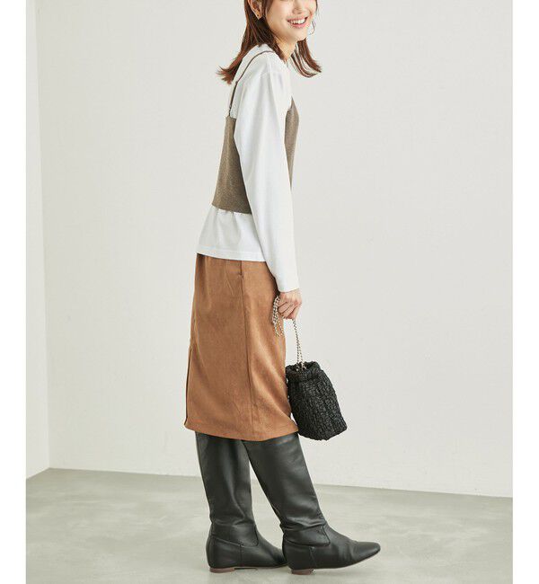 Rope&rsquo;Picnic「リサイクルポリエステルダンボールアイラインスカート」|スカート|