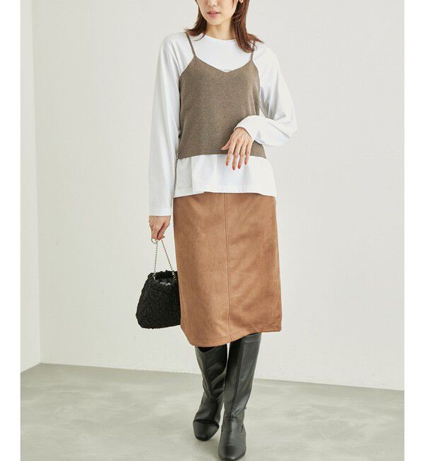 Rope&rsquo;Picnic「リサイクルポリエステルダンボールアイラインスカート」|スカート|