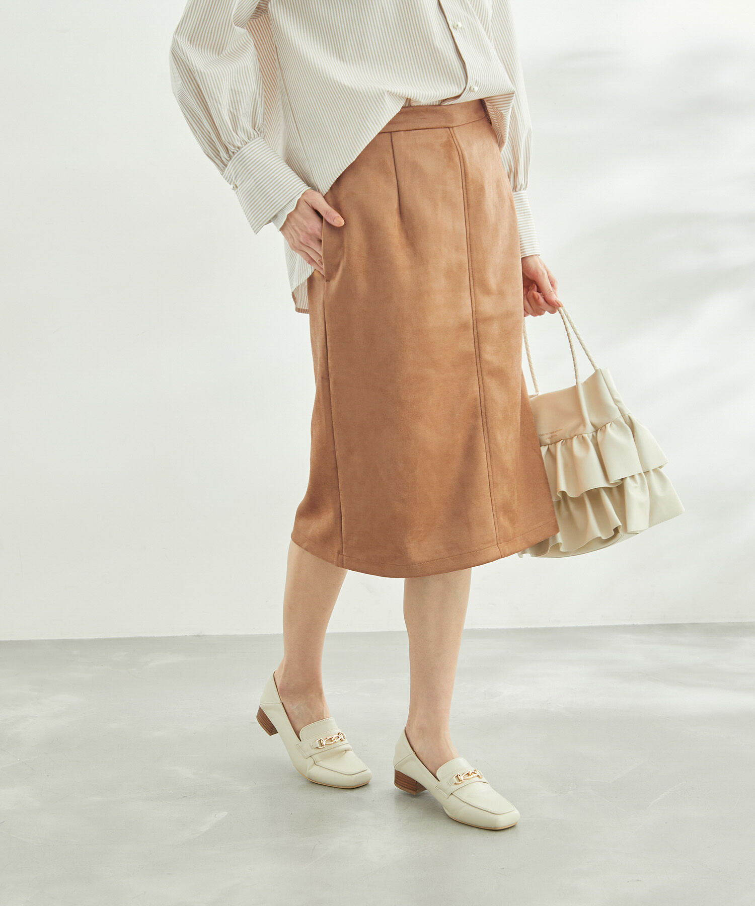 Rope&rsquo;Picnic「リサイクルポリエステルダンボールアイラインスカート」|スカート|