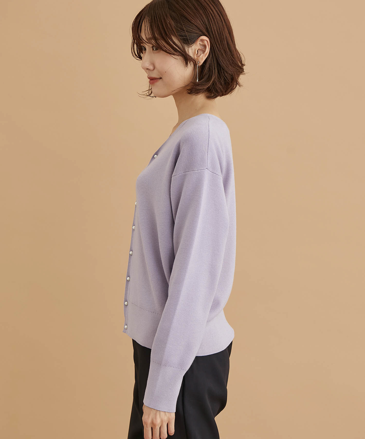 Rope&rsquo;Picnic「2WAY/マシュマロニットパールカーディガン/リンクコーデ」|カーディガン|