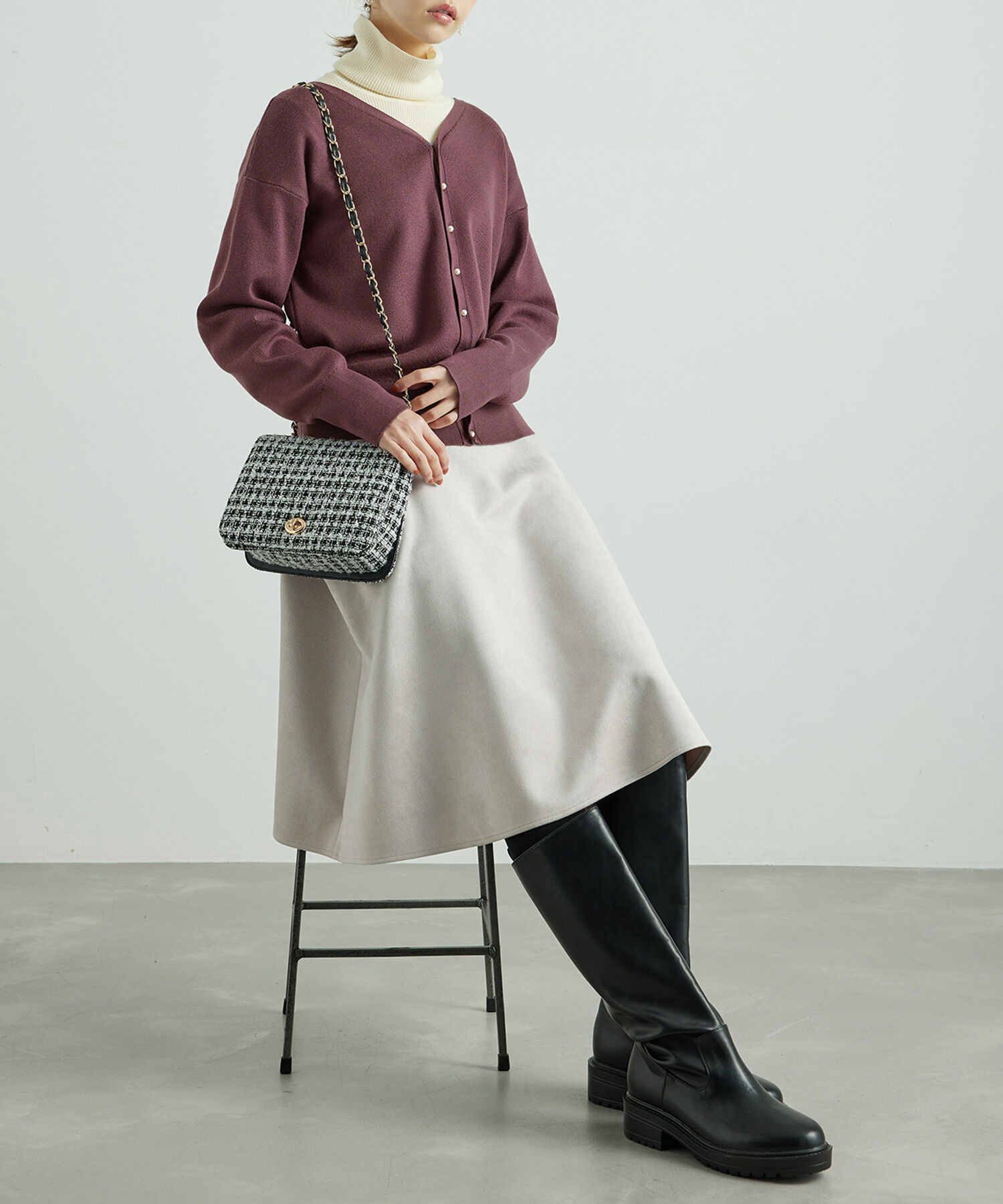 Rope&rsquo;Picnic「2WAY/マシュマロニットパールカーディガン/リンクコーデ」|カーディガン|