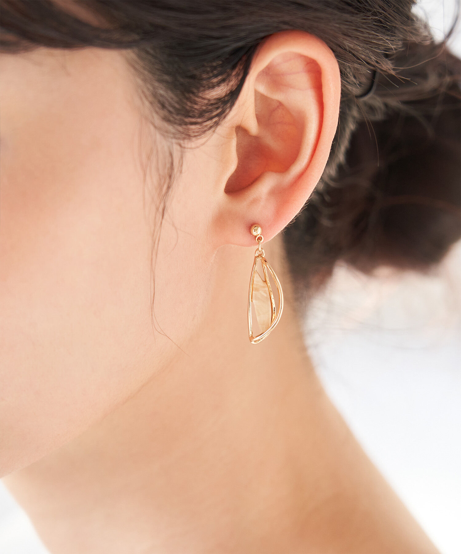 ROPE PICNIC PASSAGE「マーブルカラーカーブデザインピアス」|ピアス|