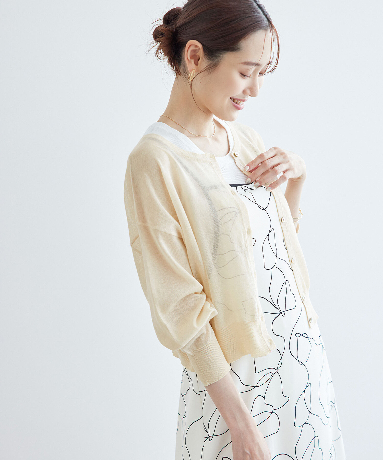 Rope&rsquo;Picnic「2WAY/シアークロップド丈カーディガン」|カーディガン|ベージュ(27)