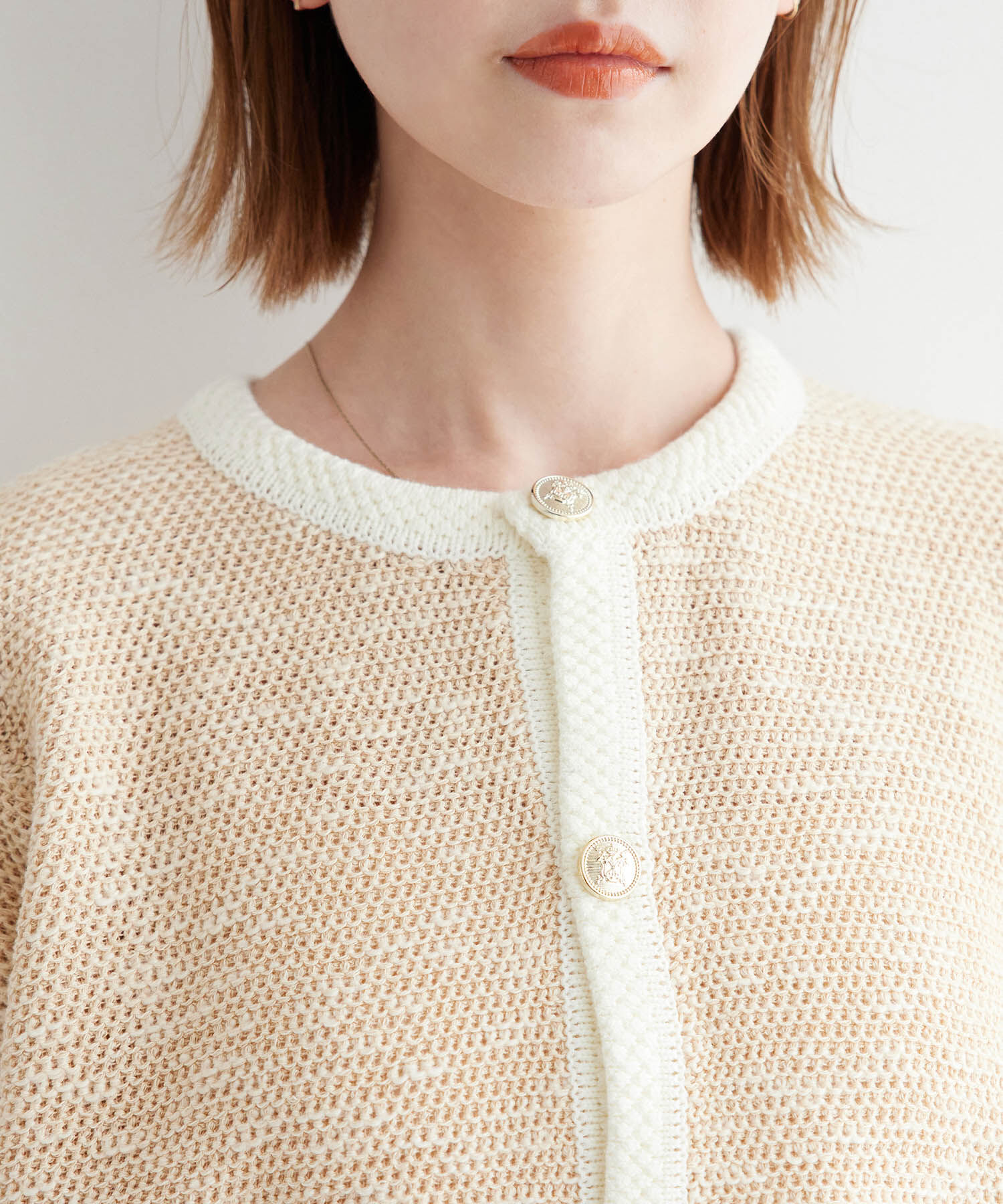 Rope&rsquo;Picnic「金ボタンハーフスリーブニットカーディガン」|カーディガン|