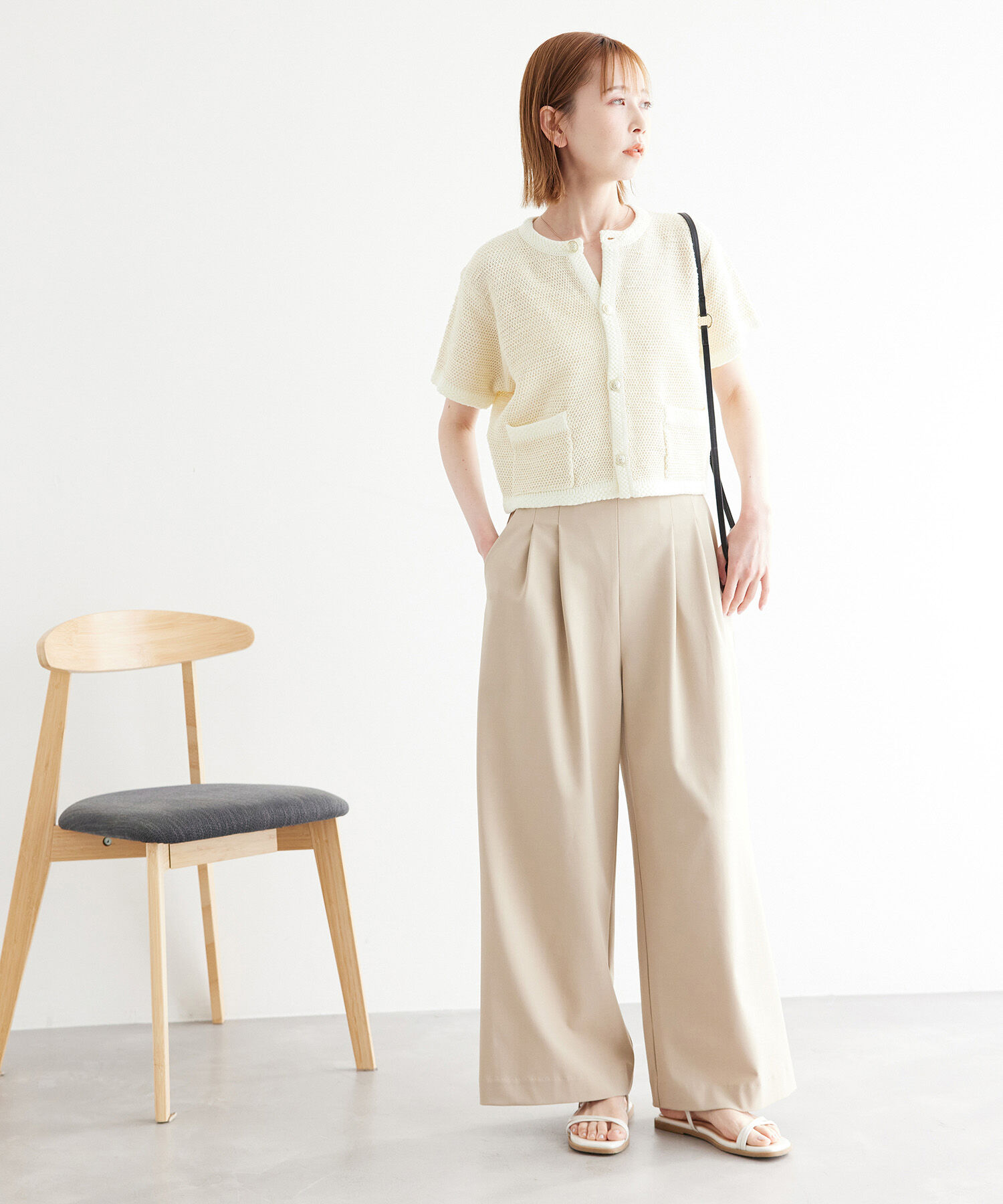 Rope&rsquo;Picnic「金ボタンハーフスリーブニットカーディガン」|カーディガン|