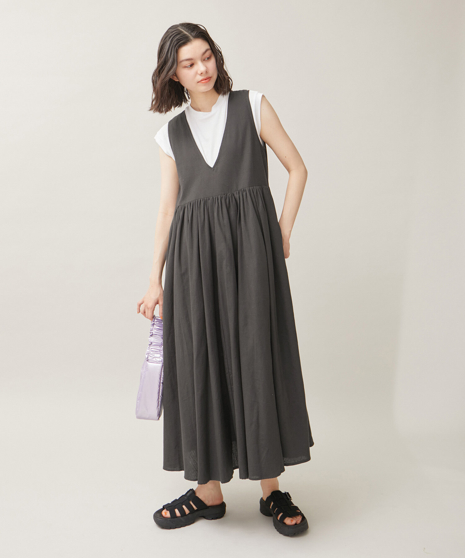 ROPE' PICNIC R「麻混ワンピース/リンクコーデ」|ワンピース|