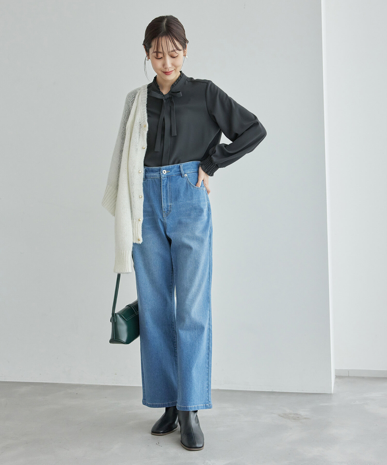 Rope&rsquo;Picnic「フリルバンドカラーリボンタイブラウス」|シャツ・ブラウス|