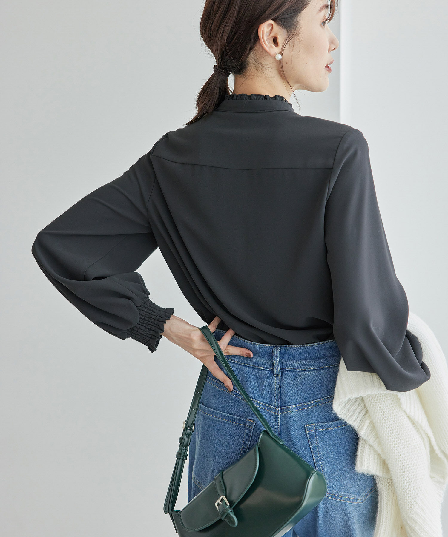 Rope&rsquo;Picnic「フリルバンドカラーリボンタイブラウス」|シャツ・ブラウス|