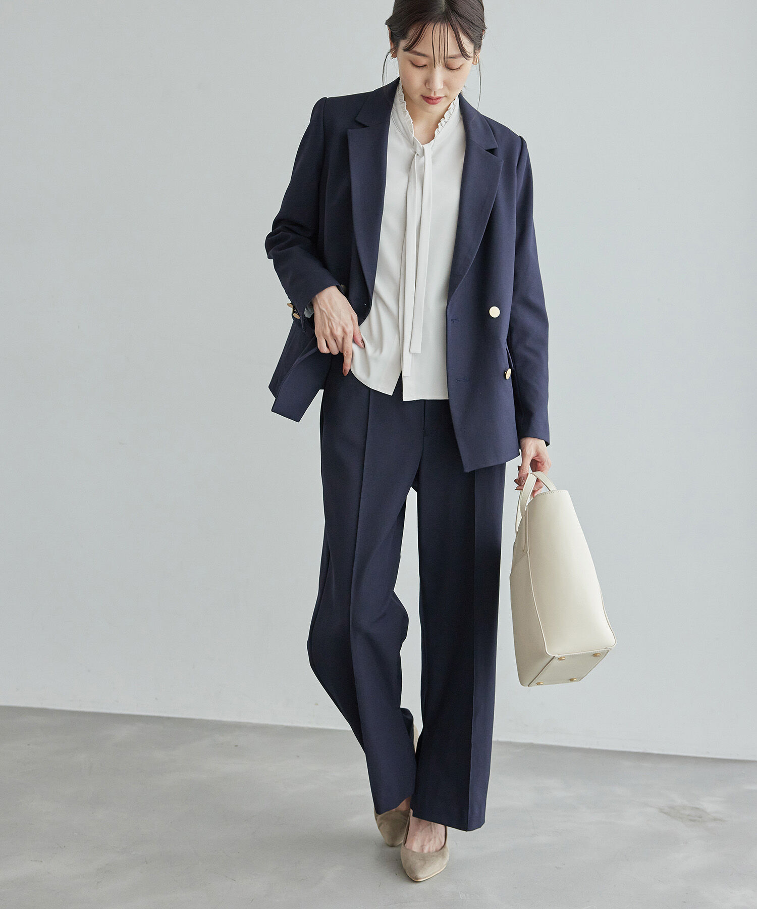 Rope&rsquo;Picnic「フリルバンドカラーリボンタイブラウス」|シャツ・ブラウス|