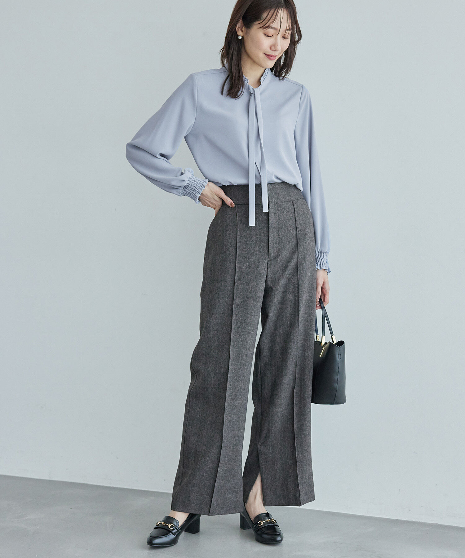 Rope&rsquo;Picnic「フリルバンドカラーリボンタイブラウス」|シャツ・ブラウス|