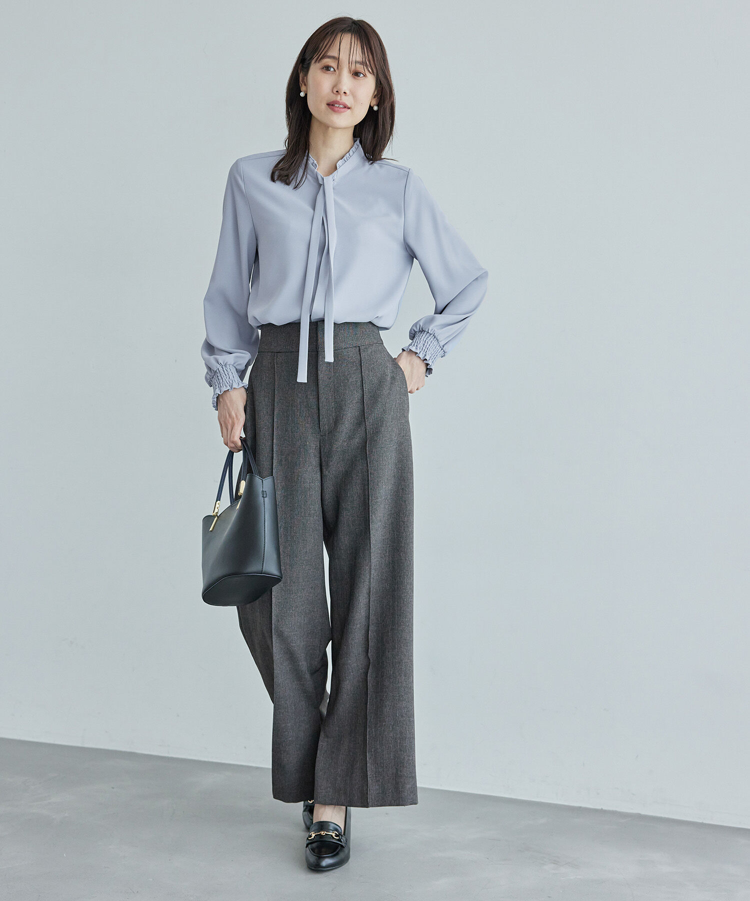 Rope&rsquo;Picnic「フリルバンドカラーリボンタイブラウス」|シャツ・ブラウス|