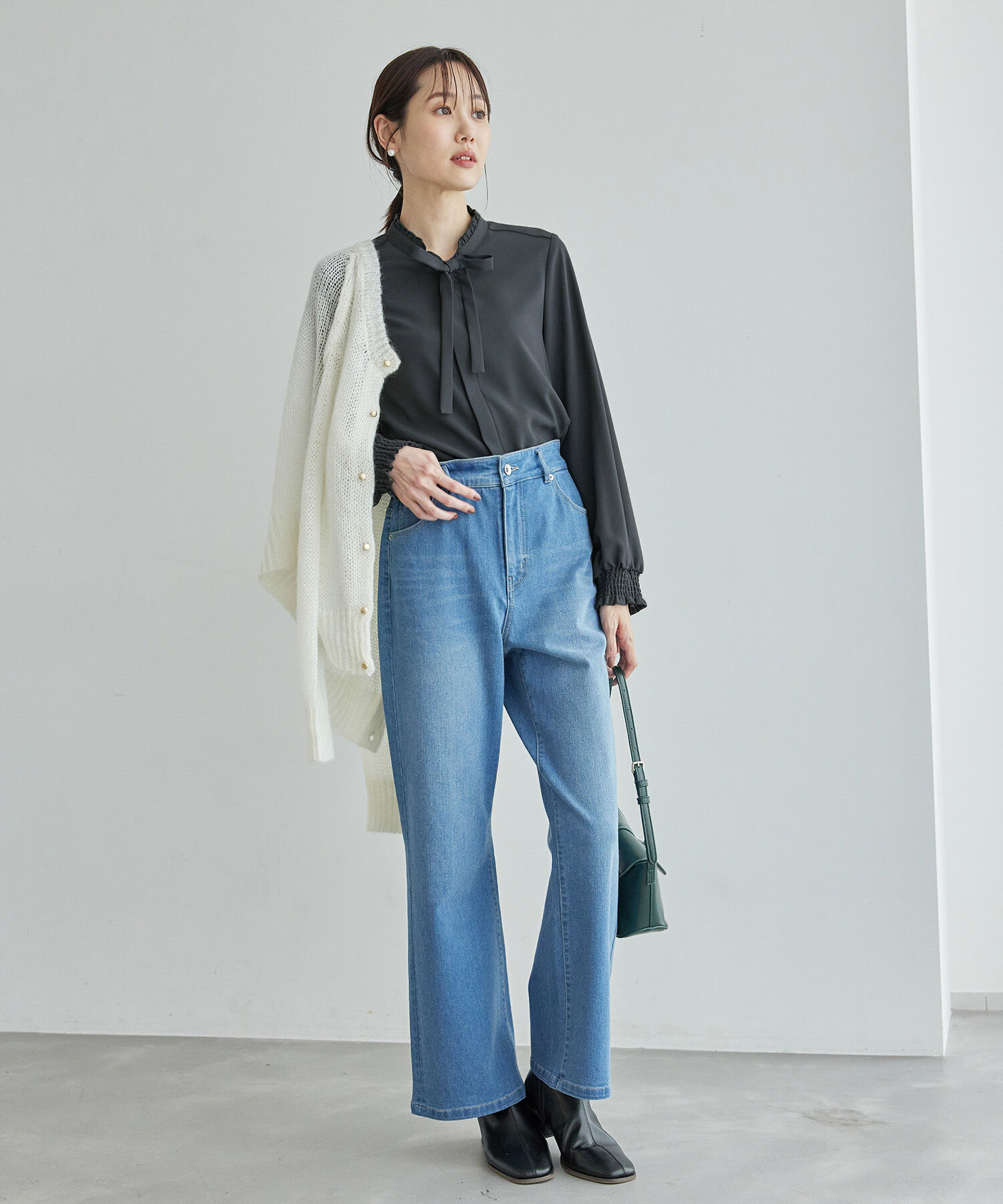 Rope&rsquo;Picnic「フリルバンドカラーリボンタイブラウス」|シャツ・ブラウス|