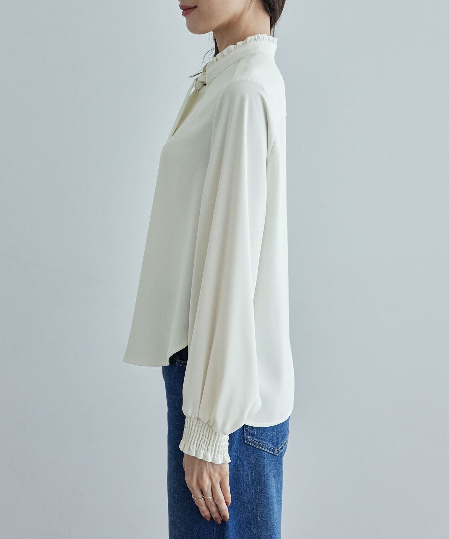 Rope&rsquo;Picnic「フリルバンドカラーリボンタイブラウス」|シャツ・ブラウス|