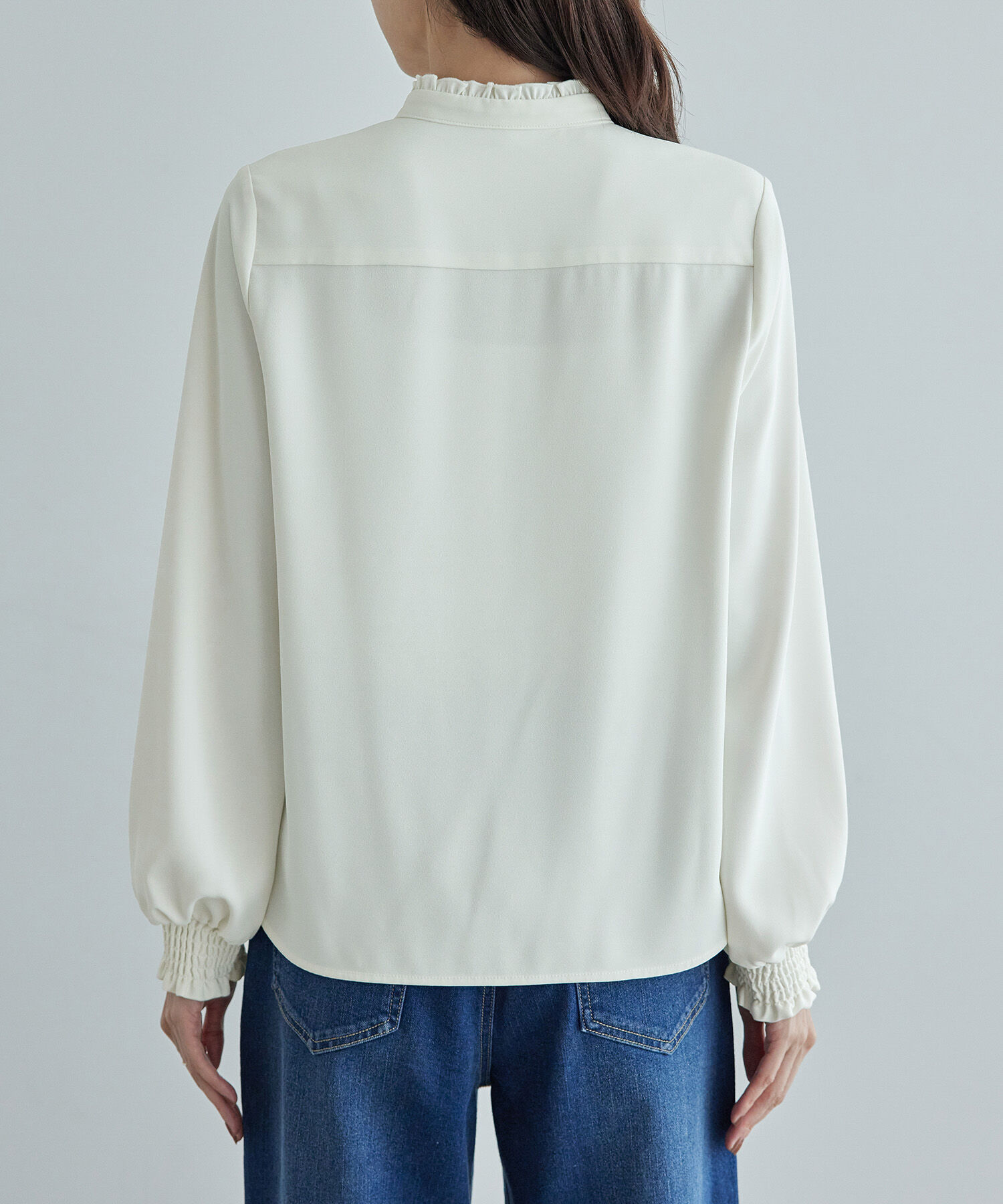 Rope&rsquo;Picnic「フリルバンドカラーリボンタイブラウス」|シャツ・ブラウス|