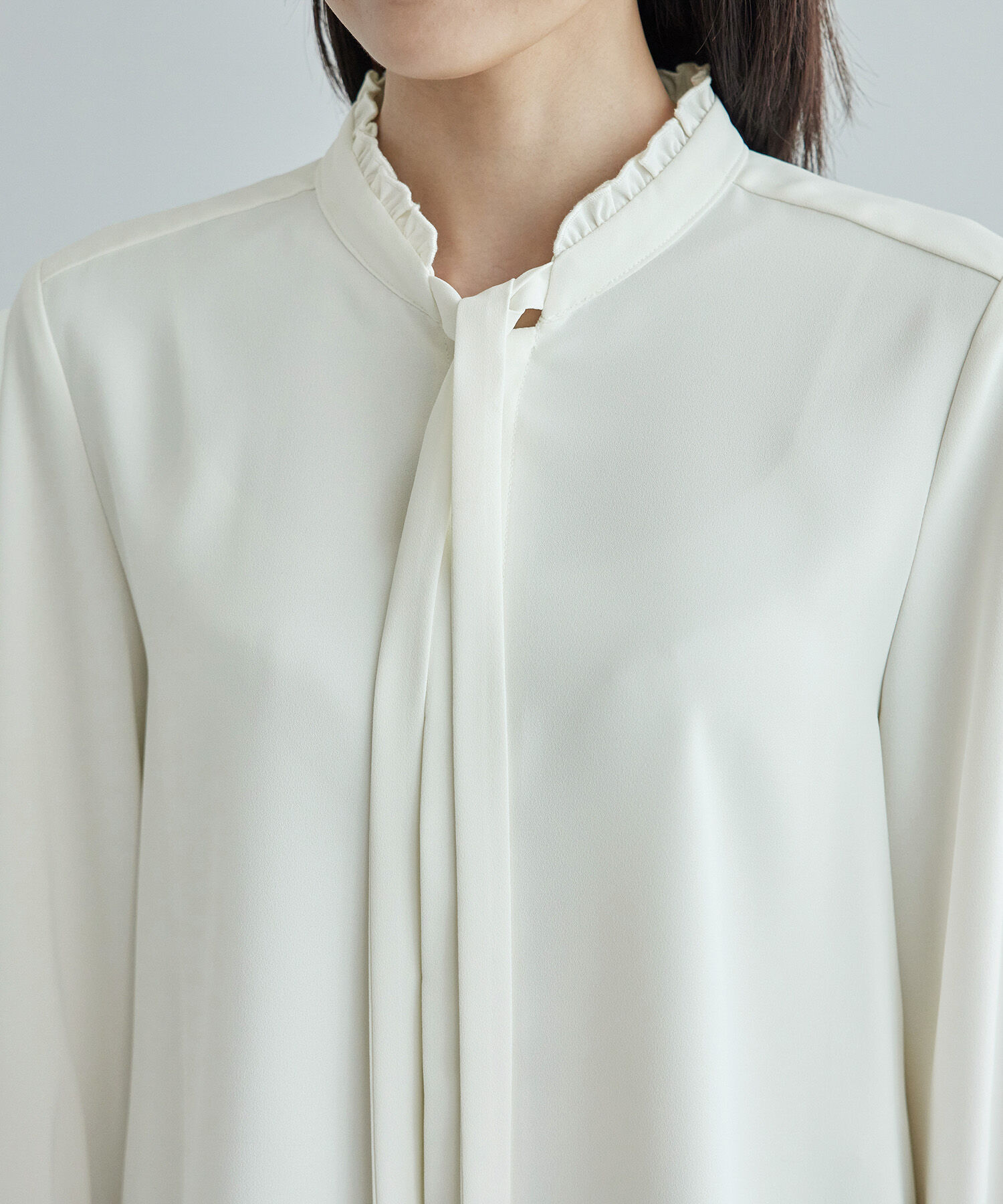 Rope&rsquo;Picnic「フリルバンドカラーリボンタイブラウス」|シャツ・ブラウス|